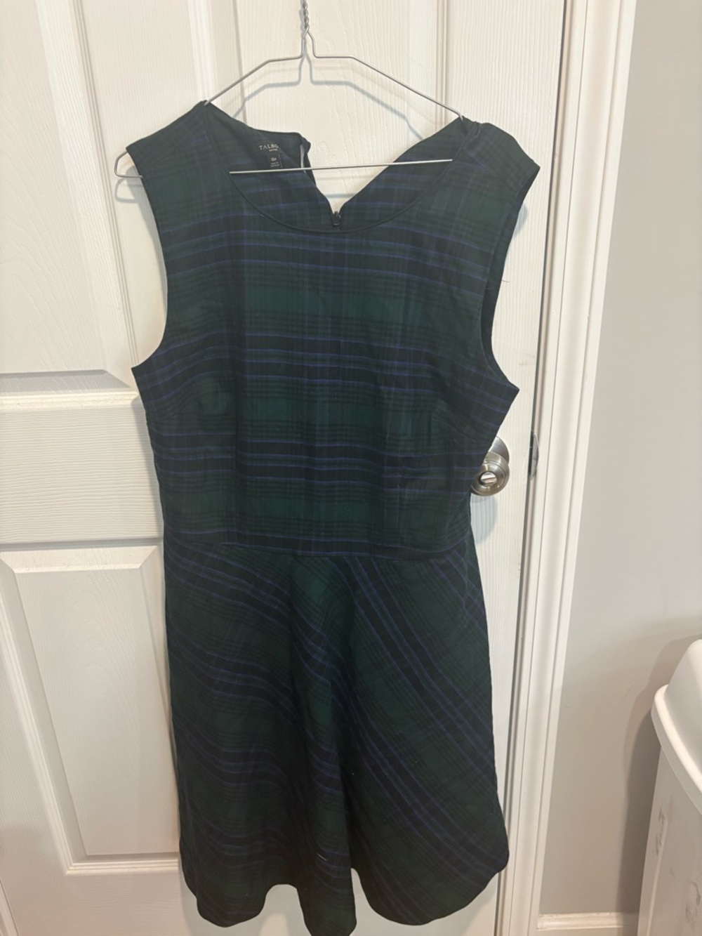 Talbots Petites Plaid Dress - Green & Navy